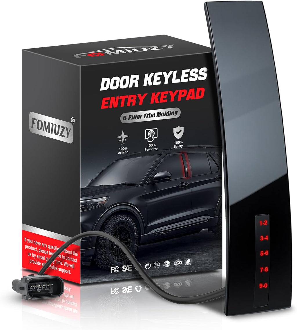 Front Door Keyless Entry Keypad B Pillar Trim Molding Panel Applique Driver Side Replacement Fit for Ford Explorer 2011-2019 Replaces DB5Z-7820555-AC DB5Z-7820555-AB DB5Z7820555AC