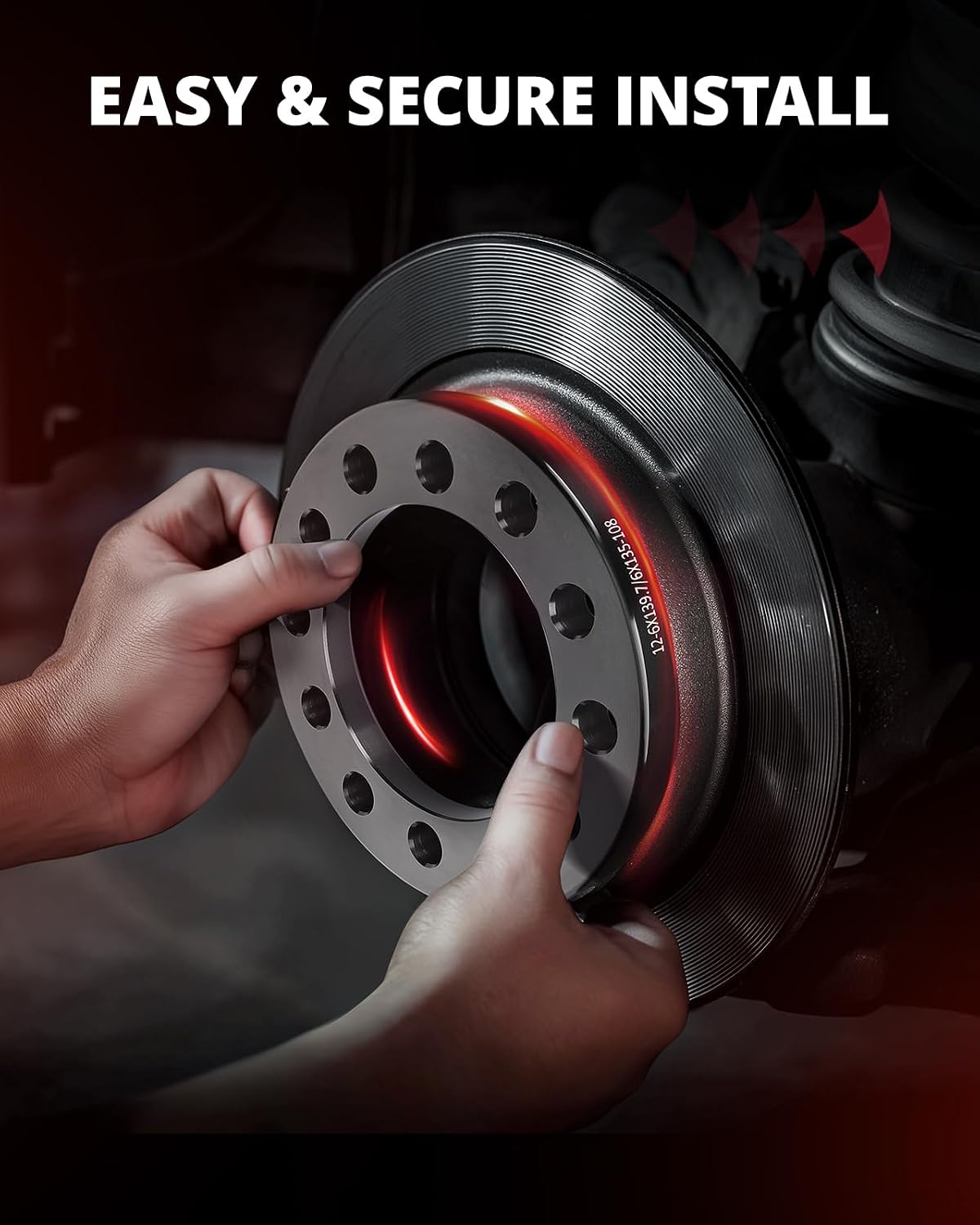 EVIL ENERGY 6x135 or 6x5.5 Wheel Spacers 1/2" (12mm) Compatible with 2004-2023 Ford F-150, 6x135 mm/6x139.7 mm 6 Lugs 108mm Hub Bore Unequipped with Bolts Black, Not Hubcentric