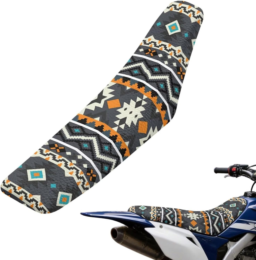 Aztec Tribal Dirt Bike Seat Cover Anti Slip Motorcycle Seat Cover Scratch-Resistant for E Dirt Pit Bike Ebike Motocross Motorcycle Enduro KX KLX 65 80 85 100 110 250 450