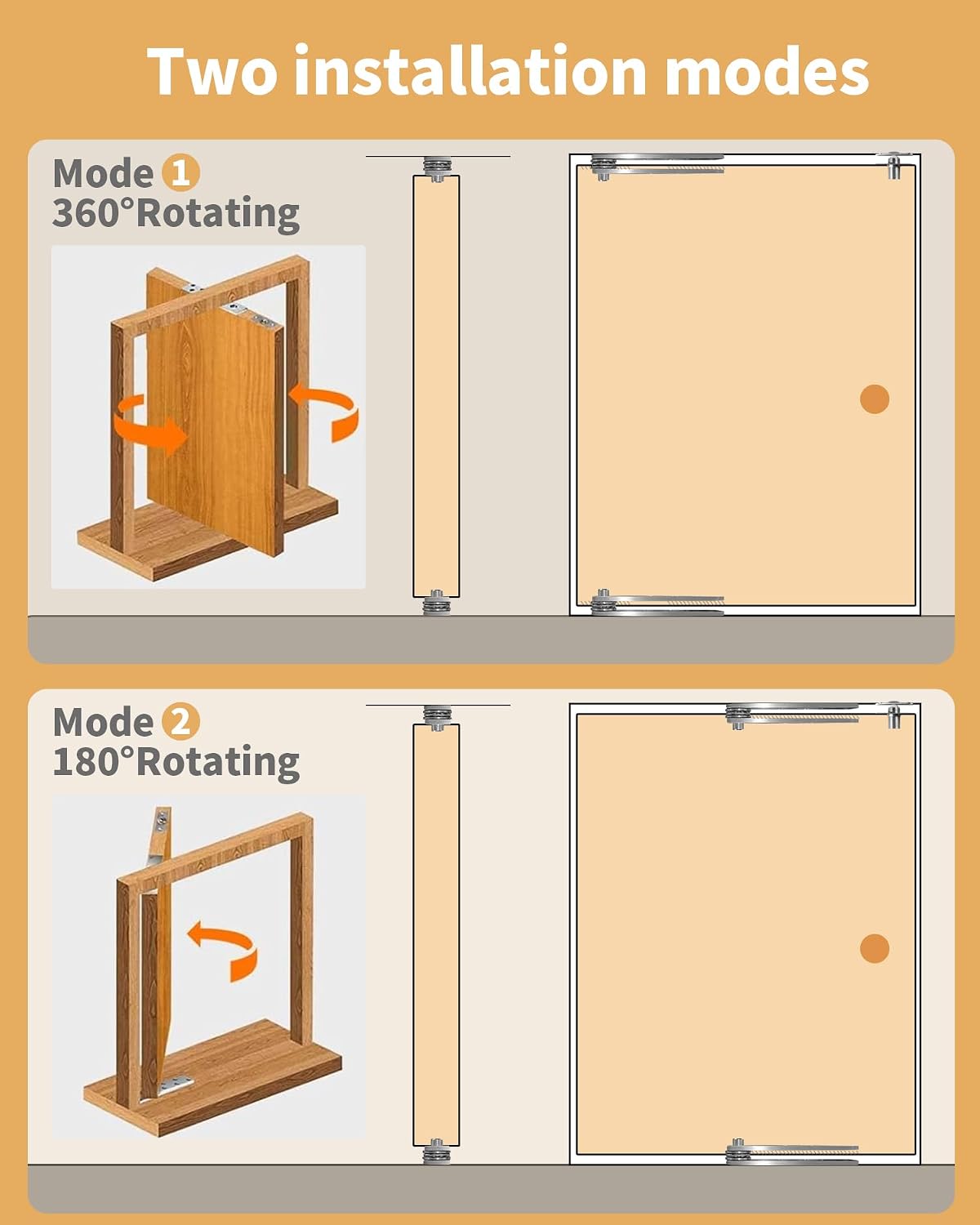 heavy duty pivot hinge for wood door with, side view