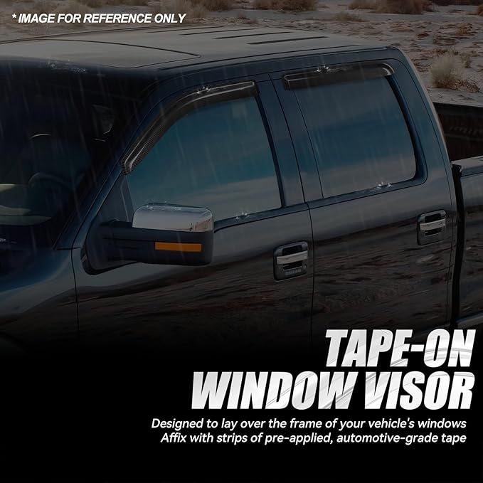 Auto Dynasty 4Pcs Carbon Fiber Pattern Window Visors Compatible - Image 3