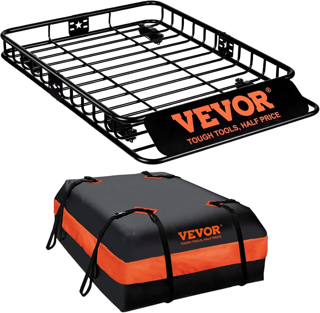 VEVOR Roof Rack Cargo Basket, 200 LBS Capacity Universal Rack Carrier