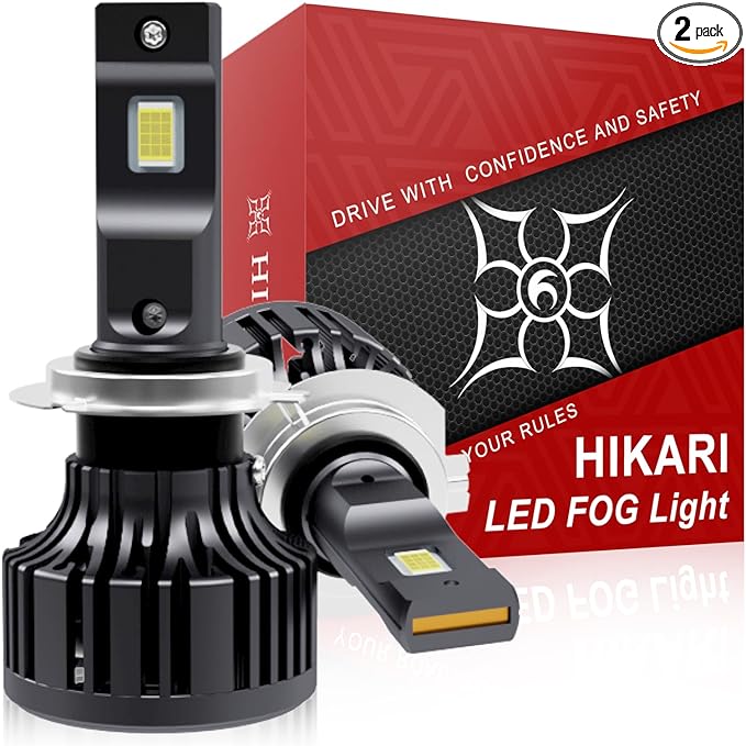 Hikari 2025 25000LM H7 Fog light, 45W Pure White 6000k Bulbs, Plug & Play IP68 by HIKARI