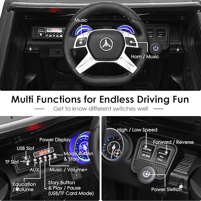 Costzon Ride on Car, Licensed Mercedes-Benz Maybach, 12V Battery Powered - Image 6
