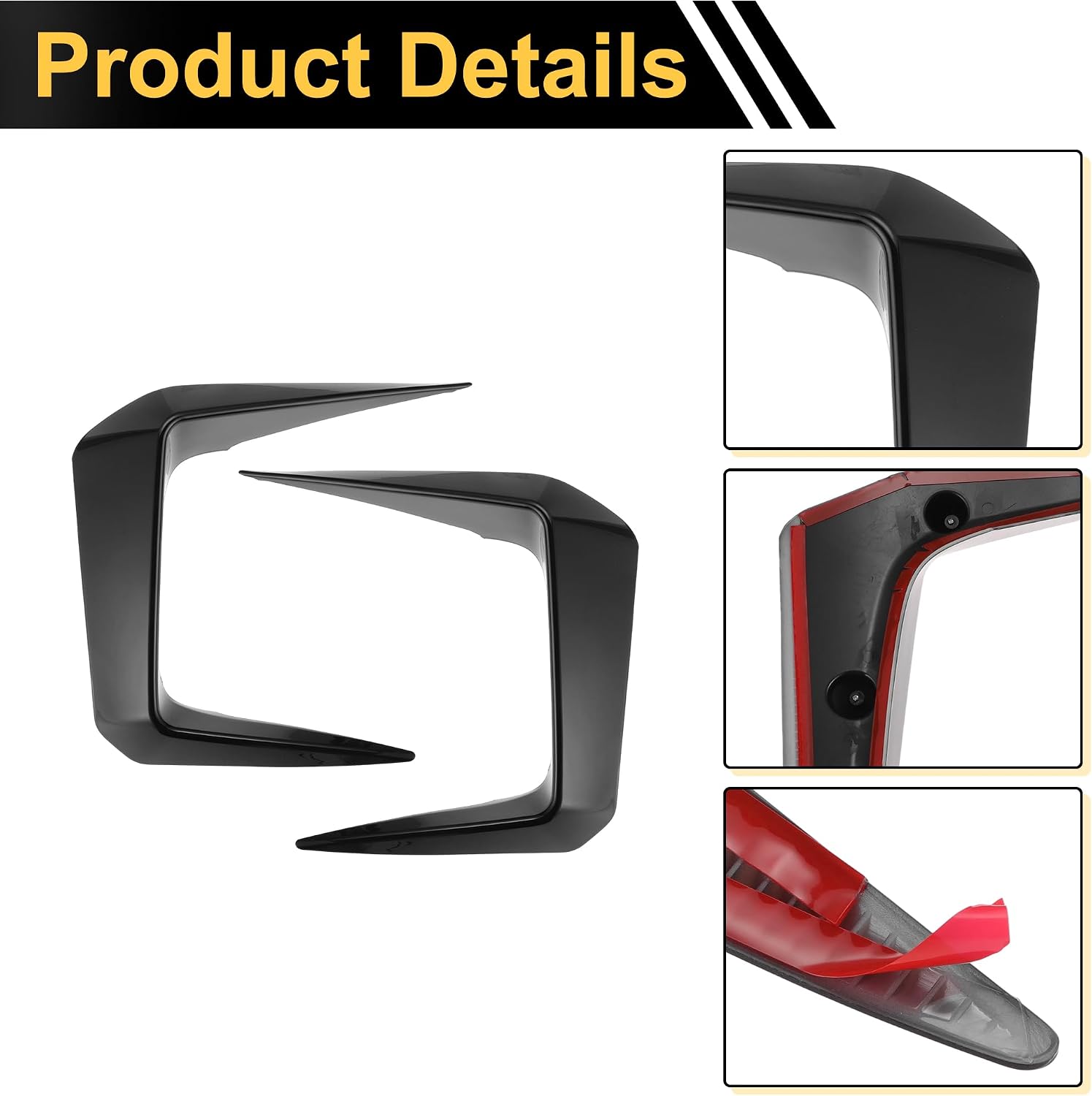 ACROPIX Front Left Front Right Fog Light Cover Trim for Toyota RAV4 2019-2025 Fog Lamp Frame Cover for Toyota RAV4 Fog Light Cover Decals Gloss Black 1 Pair