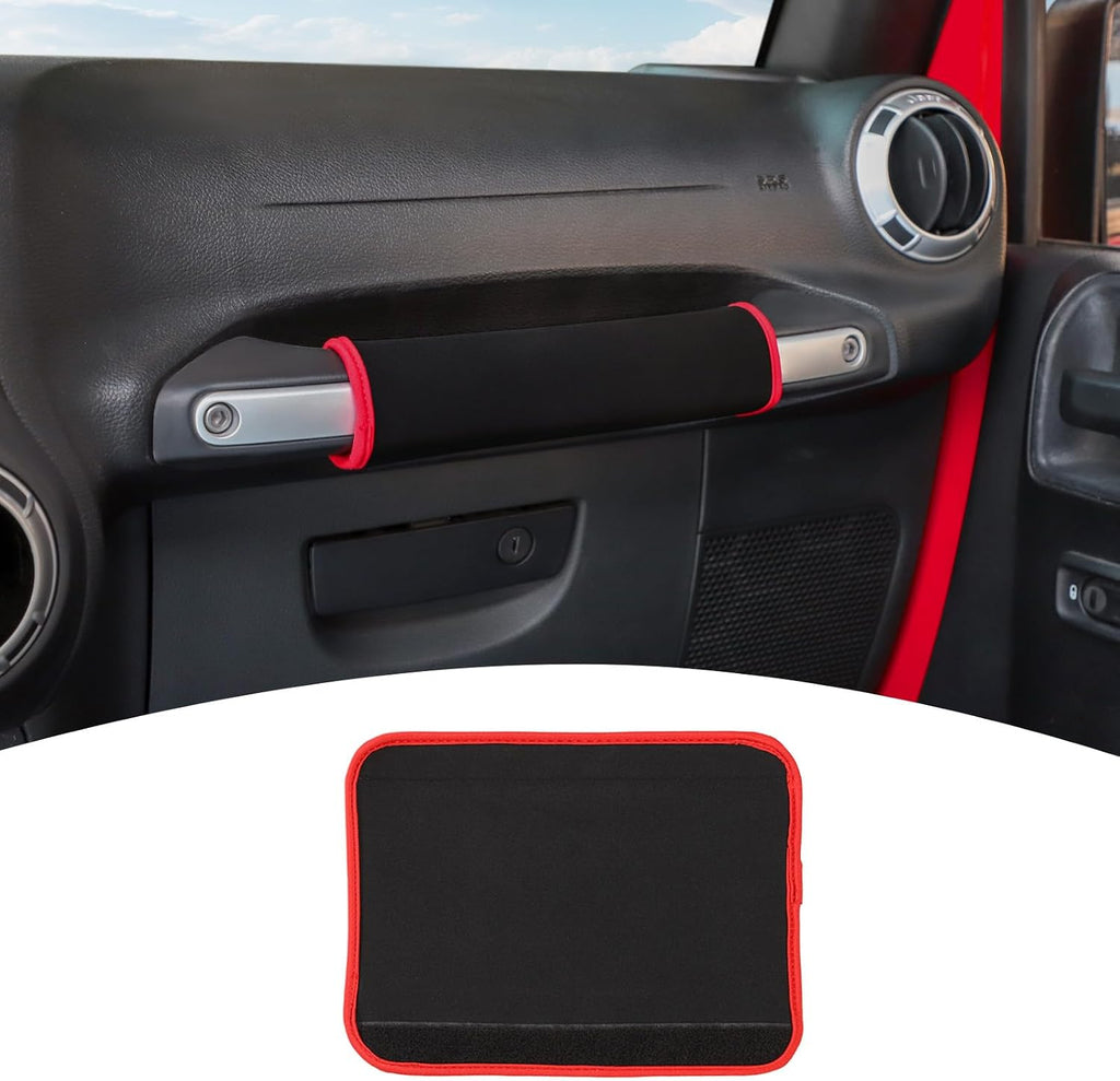 for Jeep JK Passenger Grab Handle Protector Cover Fit for Jeep Wrangler JK JKU 2011-2017 Black Red Interior Accessories 1pc