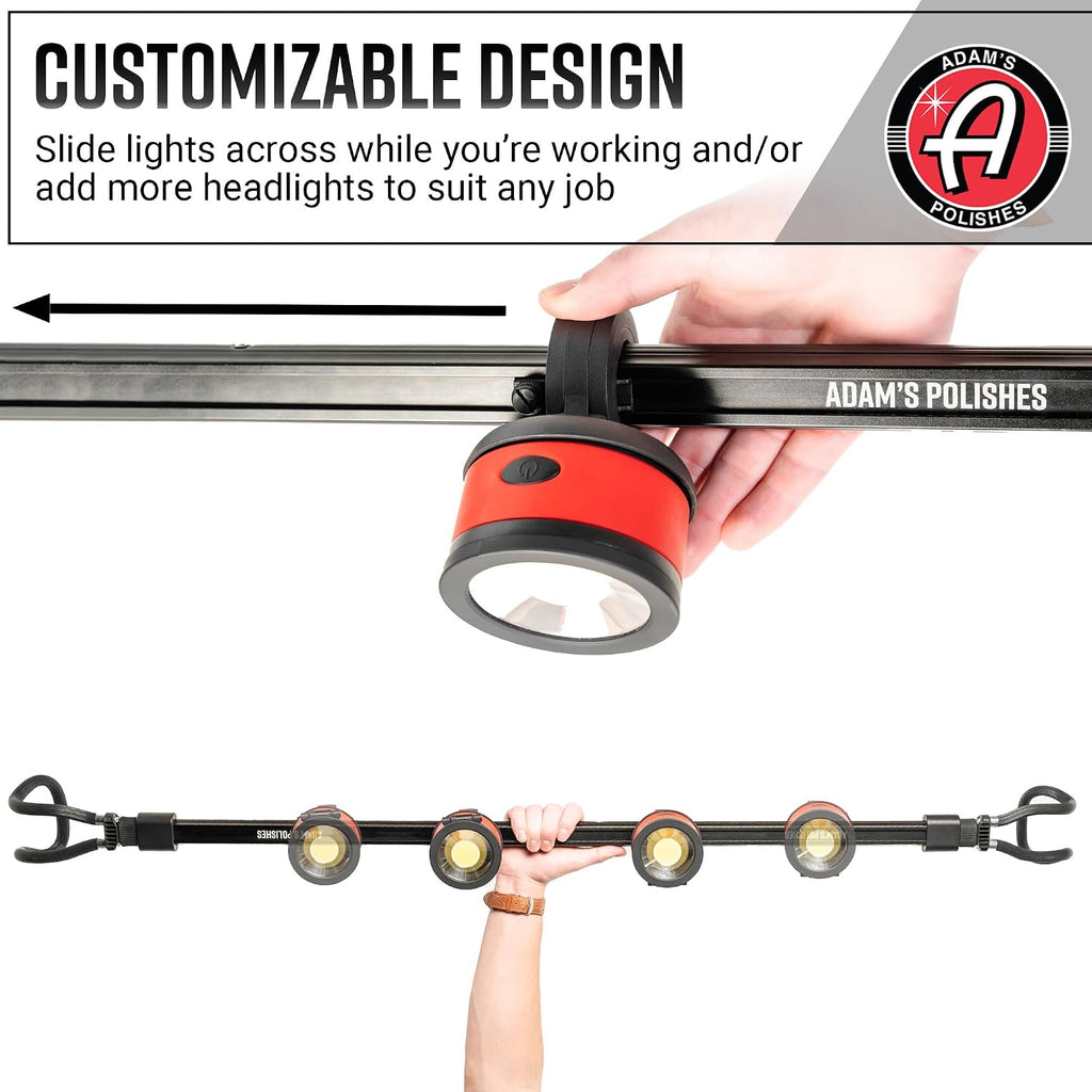 Adam's Interior & Hood Light Bar - Wireless Underhood Work Light for Interior Car Detailing, DIY Job Garage Light for Auto Mechanic Repairs - 6500K LED, Long Lasting & Removable