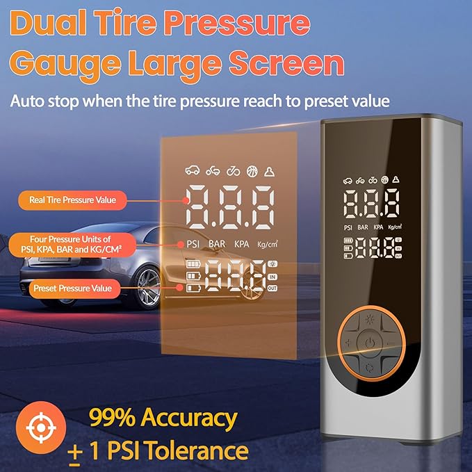 Tire Inflator Portable Air Compressor 150PSI Air Pump - Image 3