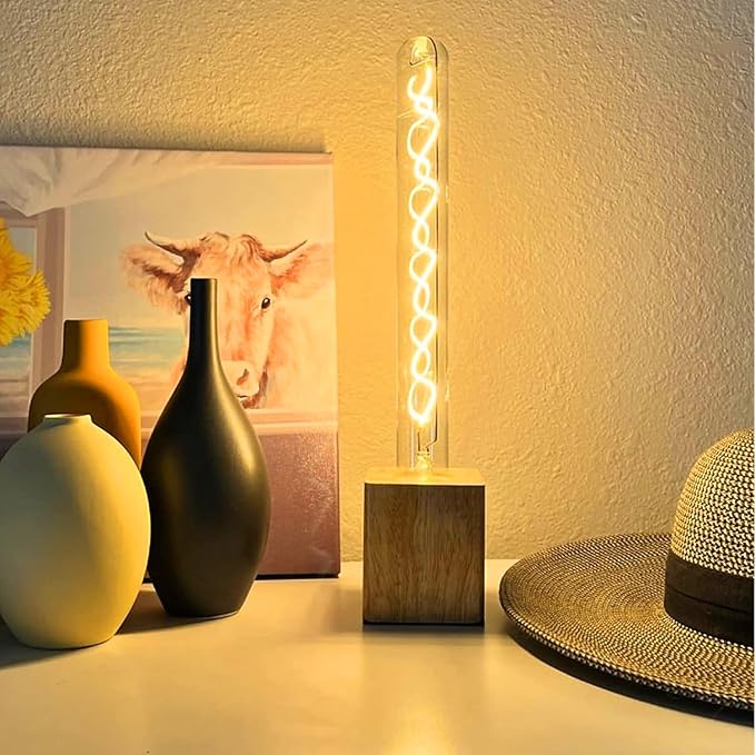 Leools Vintage LED Spiral Filament Bulb T10, 11.8inch Long Tubular Dimmable (...