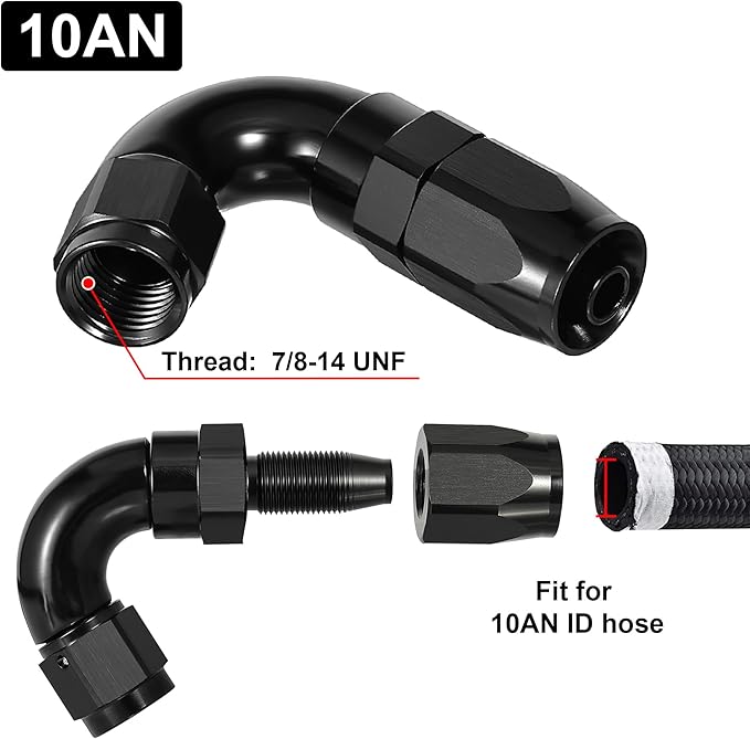 EVIL ENERGY 10AN 120 Degree One Piece Full Flow Hose End Fitting Swivel - Image 2
