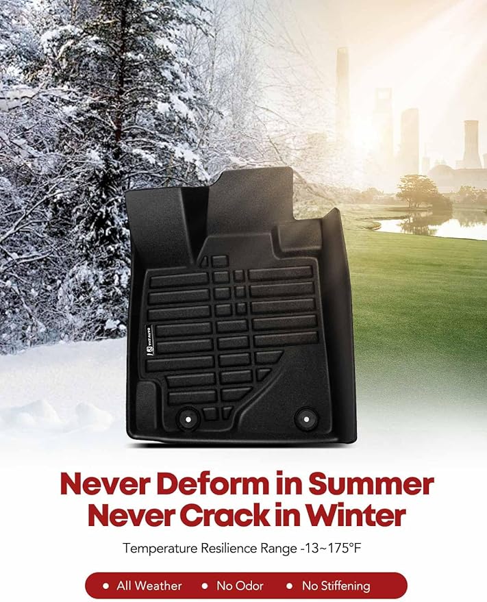 YHTAUTO Floor Mats & Cargo Mat Fit 2008-2013 Toyota Highlander, TPE All Weather - Image 8