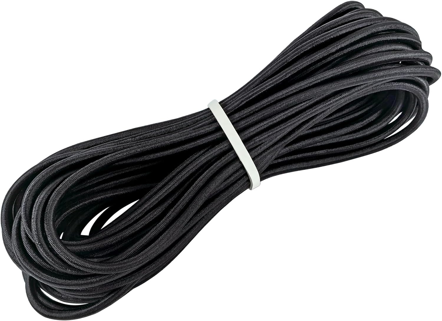 Elastic Bungee Shock Cord 3/16" and 50 Feet Length Rope, Black Color