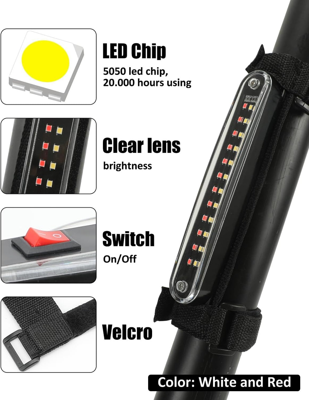 SUNPIE Red Dome Light for UTV SXS Interior Wireless Lighting Compatible with UTV Polaris(RZR) Talon/Pioneer CanAm(All Model) Kawasaki(Teryx/Mule) Golf Cart Yamaha, White and Red