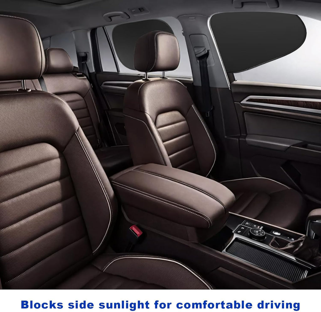 2 PCS Car Side Window Sun Shade, Static Cling Privacy Curtain Front Window Sunshades, Reusable UV Rays Protection Universal Sun Shade Blocker Fits for Most Vehicles