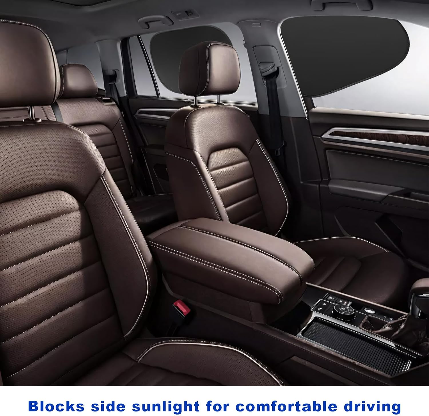 2 PCS Car Side Window Sun Shade, Static Cling Privacy Curtain Front Window Sunshades, Reusable UV Rays Protection Universal Sun Shade Blocker Fits for Most Vehicles