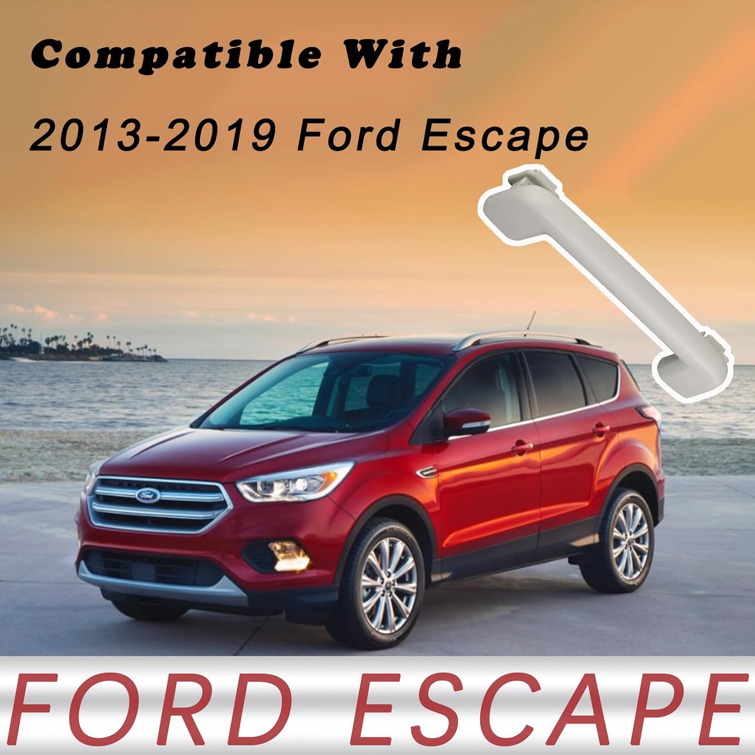 TQPONLY Interior Grab Handles Grips Compatible with 2013-2019 Ford Escape Accessories Front Side Replaces 7S7Z-5831406-AA Roof Assist Handle