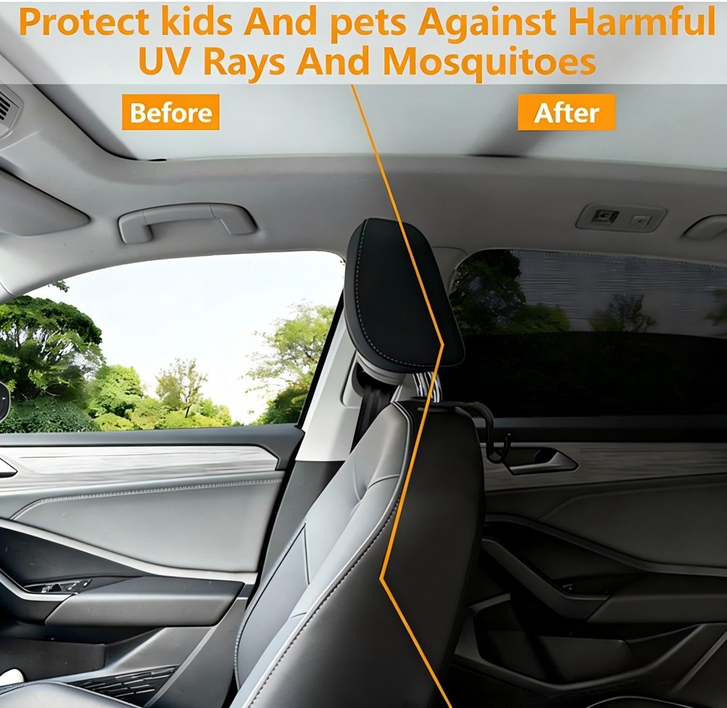 4 Pack Car Window Shades - Car Window Shades, Sun Shades, UV Protection Breathable Spandex Baby Window Covers, Universal Fit Most of Cars, Protect Privacy for Family Black