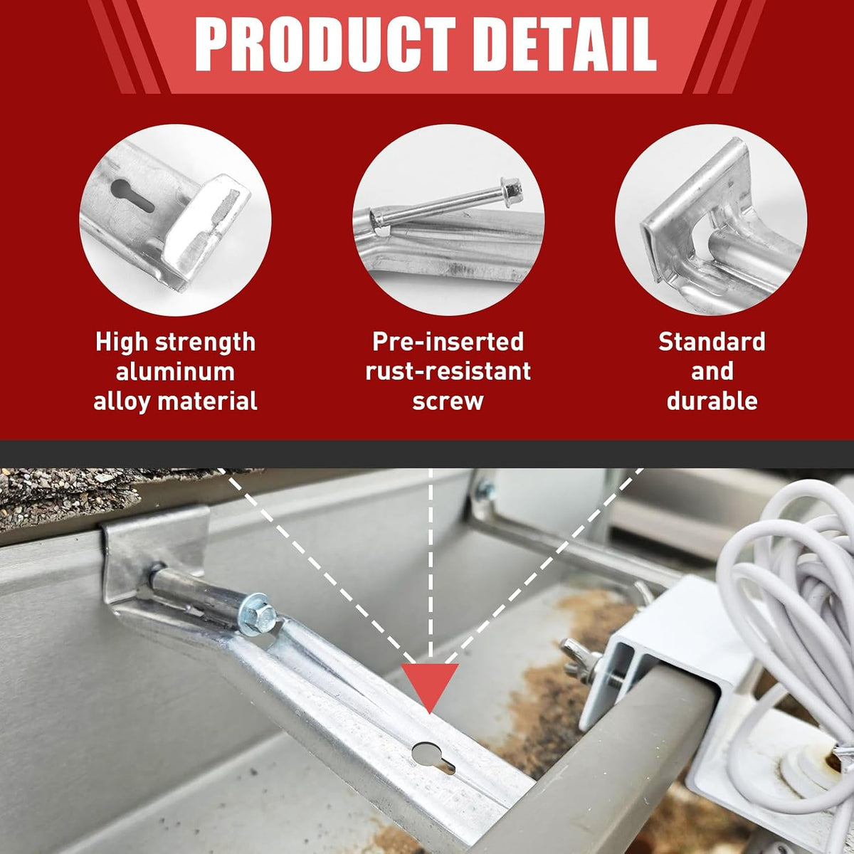 hidden gutter hangers 5 inch k style showing dimensions