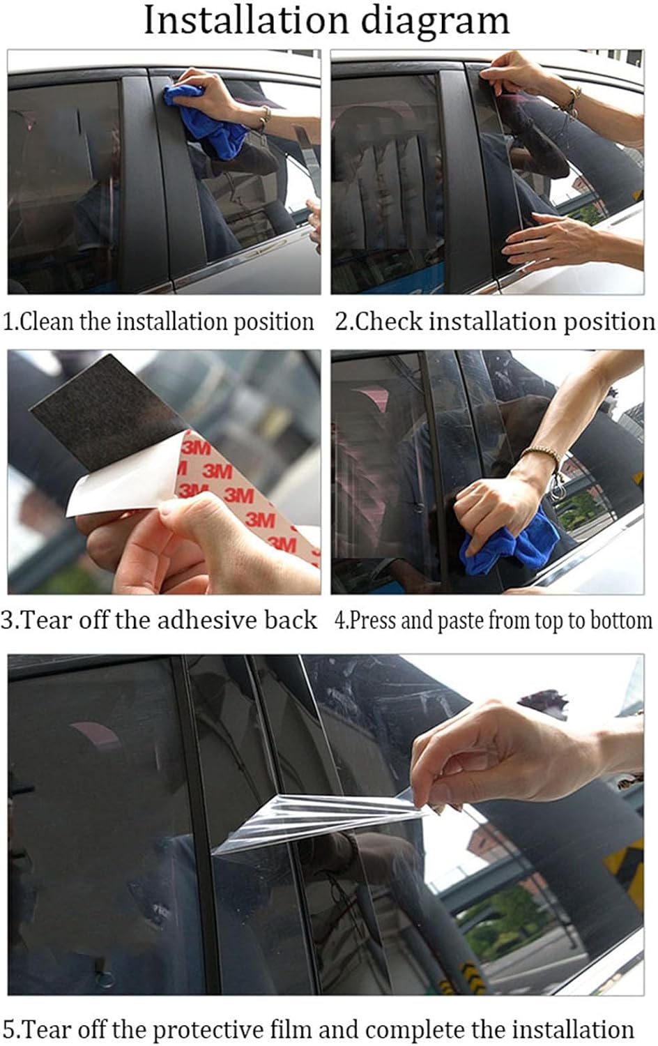 Fit for Toyota Tacoma 2016-2023 Automobile Door Window Pillar Post Trim B Pillar Molding Trim 4Pcs