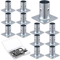 blulu 12 pack galvanized steel flange oblong base, main product view