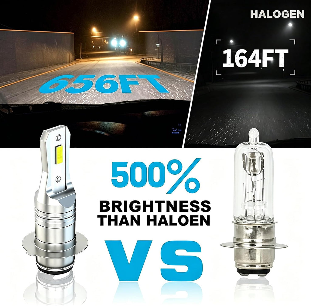H6M P15D Fog Bulbs Compatible for Yamaha YFZ450 YFZ 450 YFZ450R 2004-2021, P15D H6 H6M Fog Light Bulbs,50W H6M Light Bulbs for Off Road,Plug and Play,2-Pack