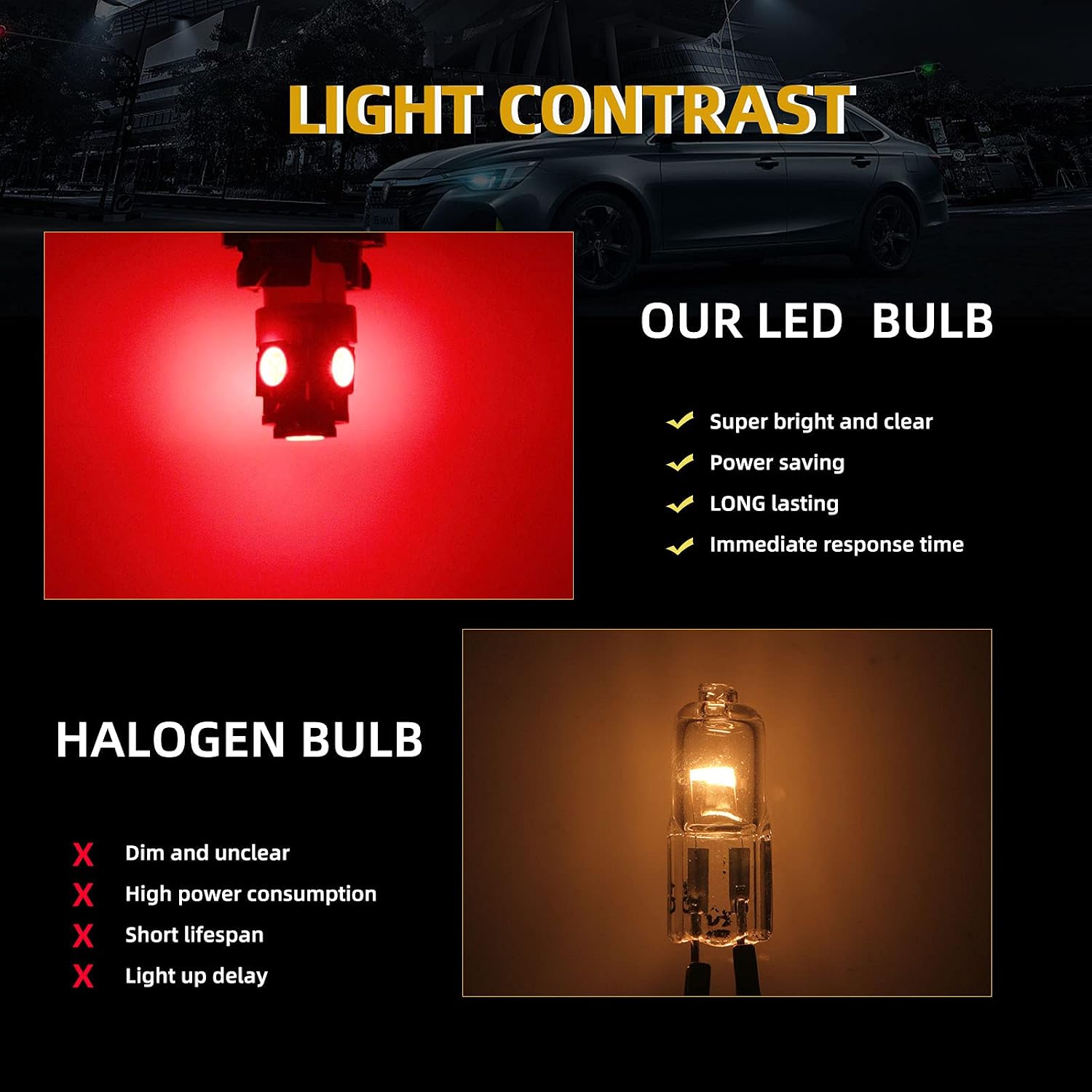 YM E-Bright 20-Pack 194 Led Bulb Red, 5050 5-SMD T10 194 168 W5W 2825 LED Bulb For Car Interior Lights Dome Map Trunk Clearance Dashboard License Plate Light Lamp DC 12V