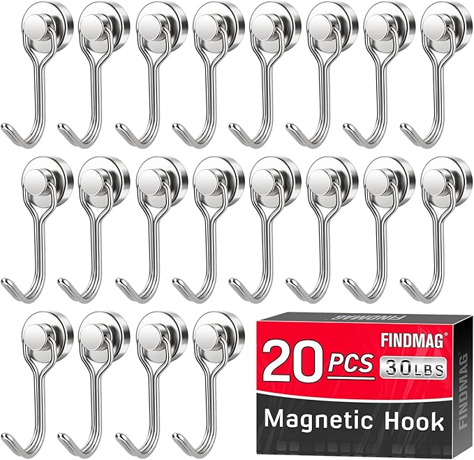 FINDMAG Magnetic Hooks, 30lbs+ Magnetic Hooks Cruise Ship Essentials 2025 by FINDMAG