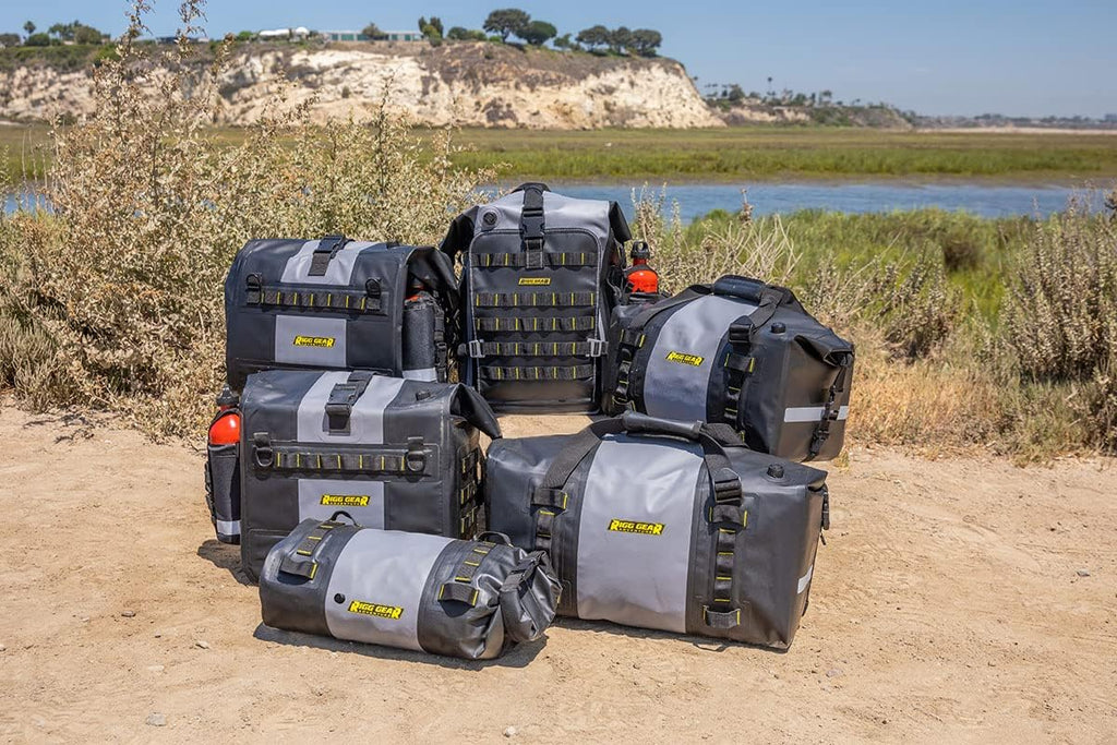 Nelson-Rigg Hurricane Waterproof Dry Roll Bag 10L, Roll Top, includes straps to attach to vehicle, air purge valve Black/Gray