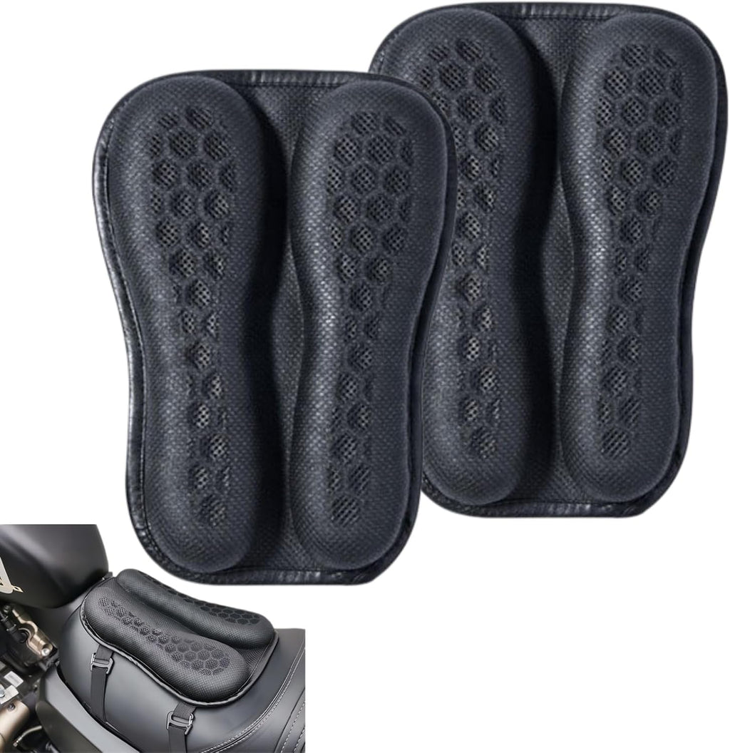 Hexrider - Hex Rider Seat Cushion Set, Original Driver & Passenger Motorcycle Seat Cushions, Universal Non Slip Motorcycle Seat Covers for Rider and Co-Rider Long Ride Comfort (2 pcs)
