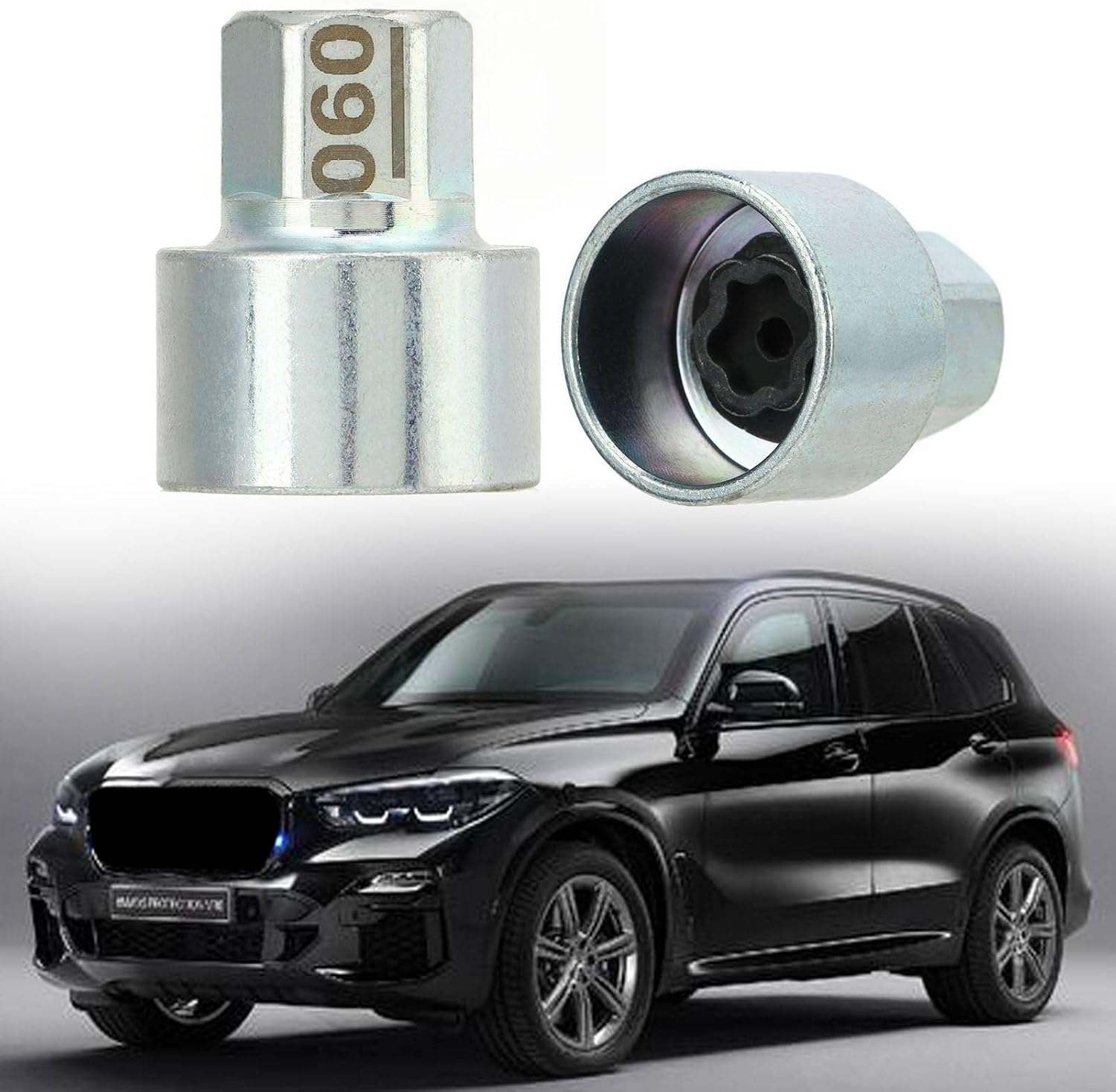 Oumefar Wheel Lock Lug Nut Remover Tool, Metal Wheel Lock Key Anti Theft Lugnut Socket Replacement for Car 1 3 5 6 7 Series X1 X2 X3 X4 X5 X6 Z4 (060)