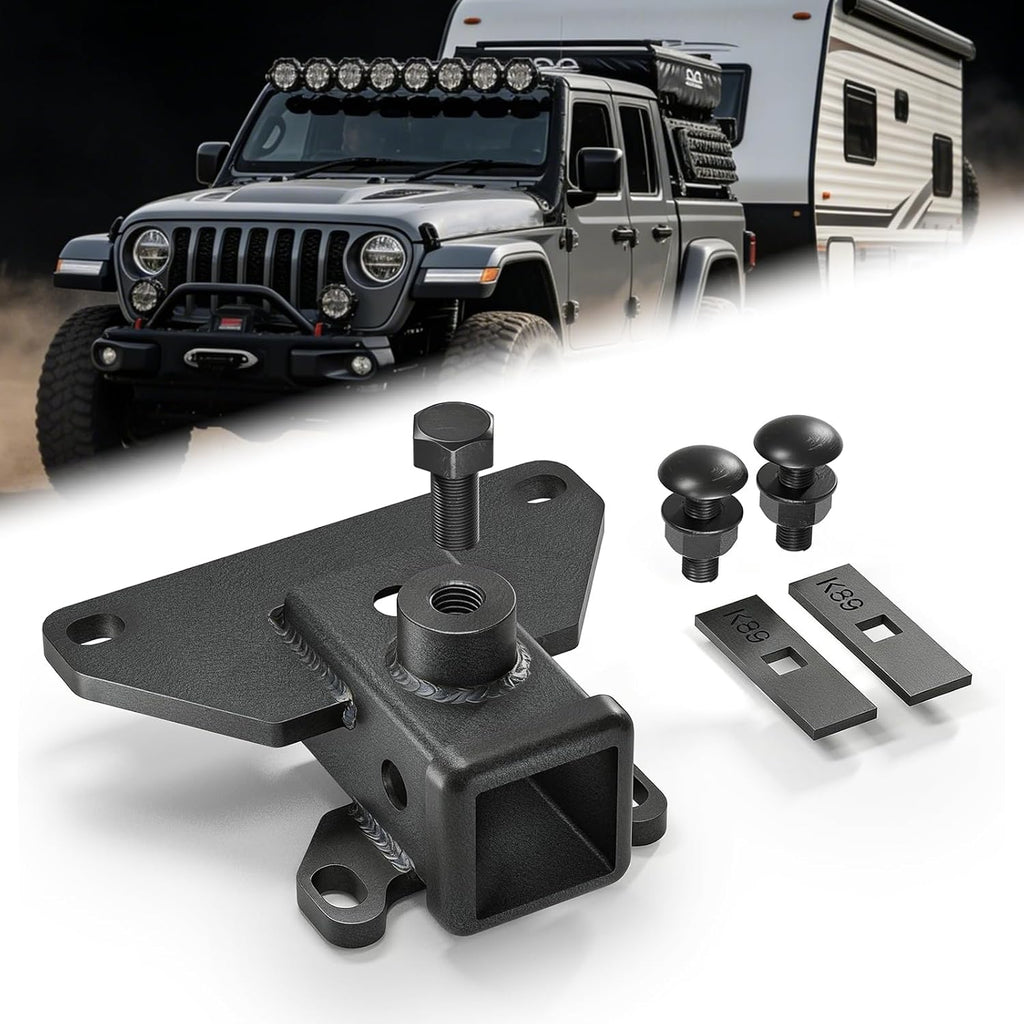 YZONA 2" Class 3 Trailer Hitch Receiver for Gladiator JT, Towing Truck Trailer Hitch Compatible with Jeep Gladiator JT 2020 2021 2022 2023 2024 2025, Heavy Duty Pickup Tow Receiver Kit with Bolts
