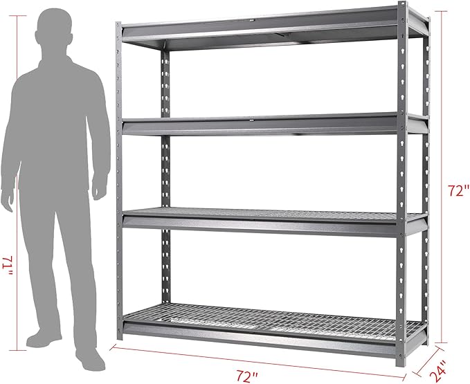 The Atlas 72" W Metal Garage Shelving Unit Load 12000 Lbs, Heavy Duty Storage - Image 2