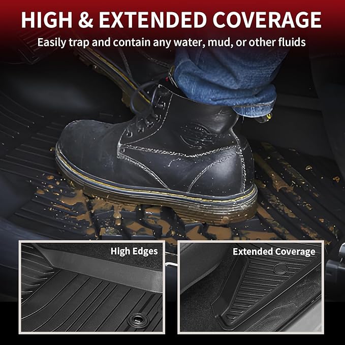 LASFIT Floor Mats for Toyota Tacoma 2016-2023 All Weather TPE Custom Floor - Image 3