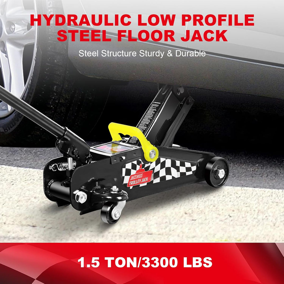 jack boss floor jack 1.5 ton (3,000 lbs), package contents