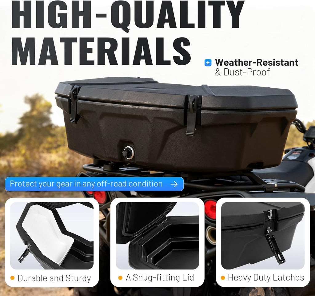 ECOTRIC Rear Storage Cooler Box Compatible with Can-Am Maverick X3 Turbo, Renegade, Outlander Max 2013-2024 Replacement for 715004778 Rear Rack Cargo 30L Box Black