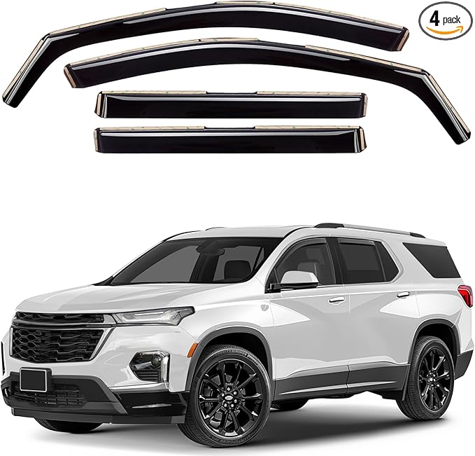 GrandWheel Co Smoke Tinted in-Channel Side Window Vent Visor Deflectors Rain by Unknown