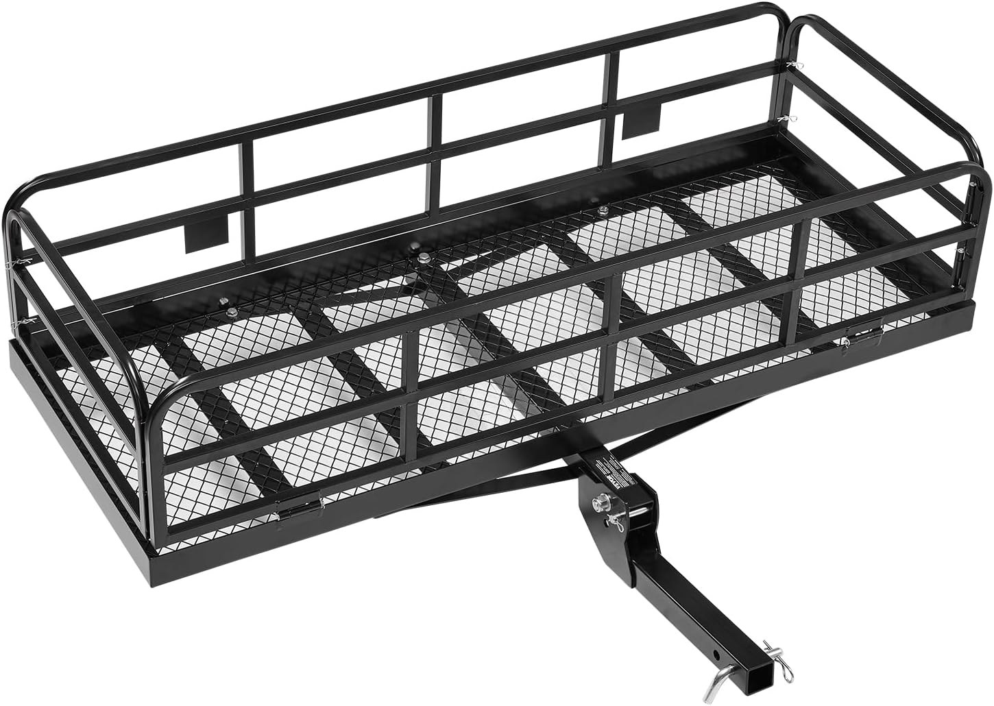 VEVOR 60x24x14 in Hitch Cargo Carrier, 500lbs Capacity Folding Trailer Hitch Mount Cargo Basket, Steel Luggage Carrier Rack Fits 2" Hitch Receiver for SUV Pickup Truck