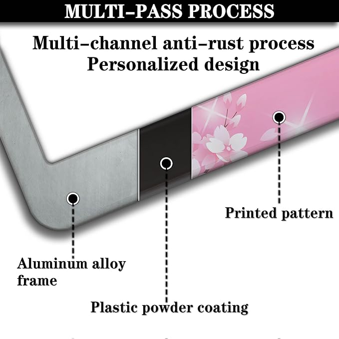 License Plate Frames for Girl Pink License Plate Cover for Women for Men Pink - Image 5