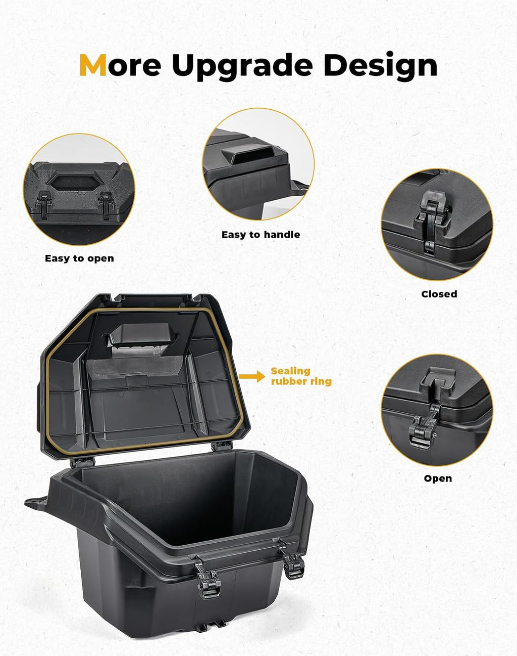 KEMIMOTO 2024/2025/2026 XP 1000 Rear Cargo Box 55QT Water-resistant | Compatible with 2024/2025/2026 Polaris RZR XP 1000/4 Two Lockable Latches Rear Bed Box Polypropylene Replace 2884525
