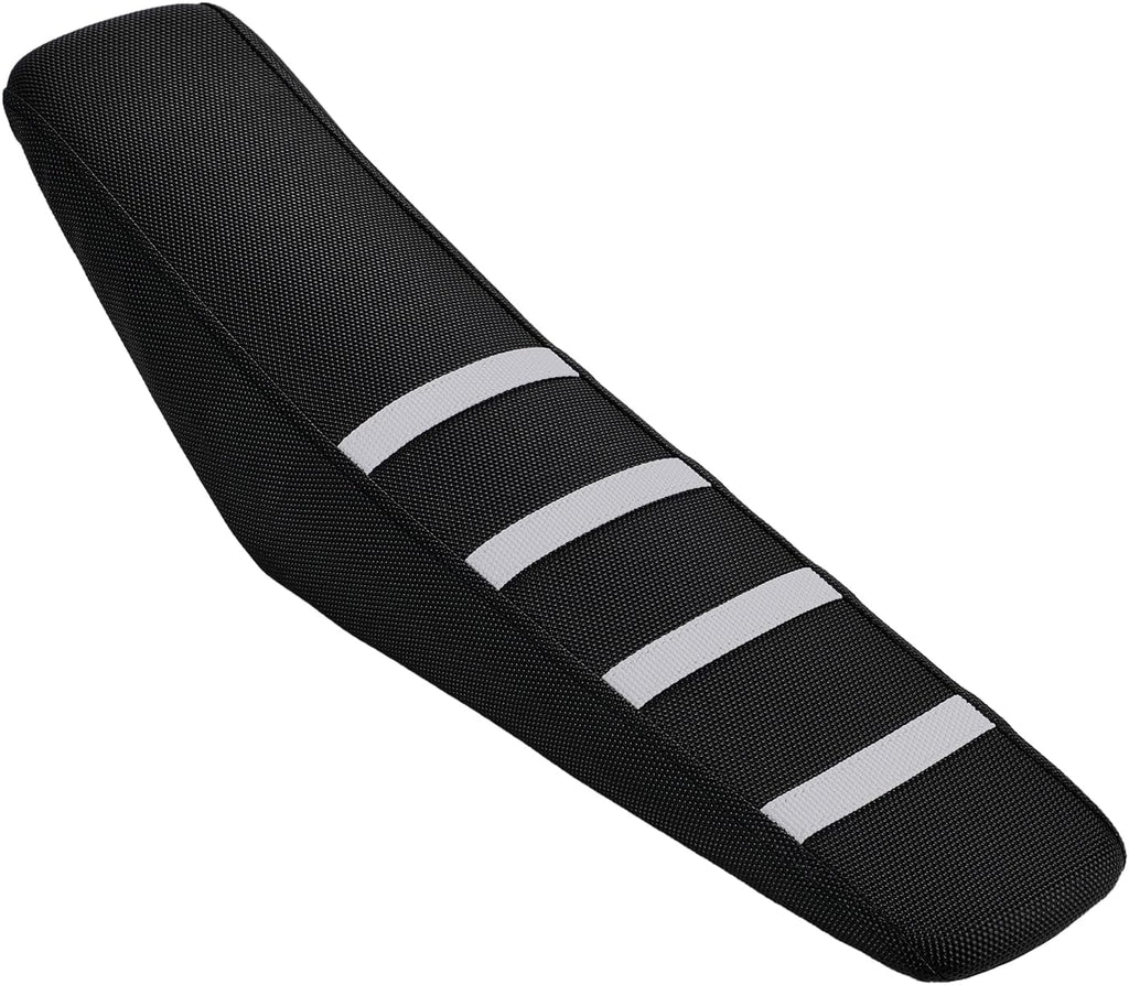 CHANGCHENG Electric Dirt Bike Seat Cover for Yozma IN10,Waterproof Anti-Slip PVC Seat Cushion Cover for Electric Bike Yozma in 10-White Stripe