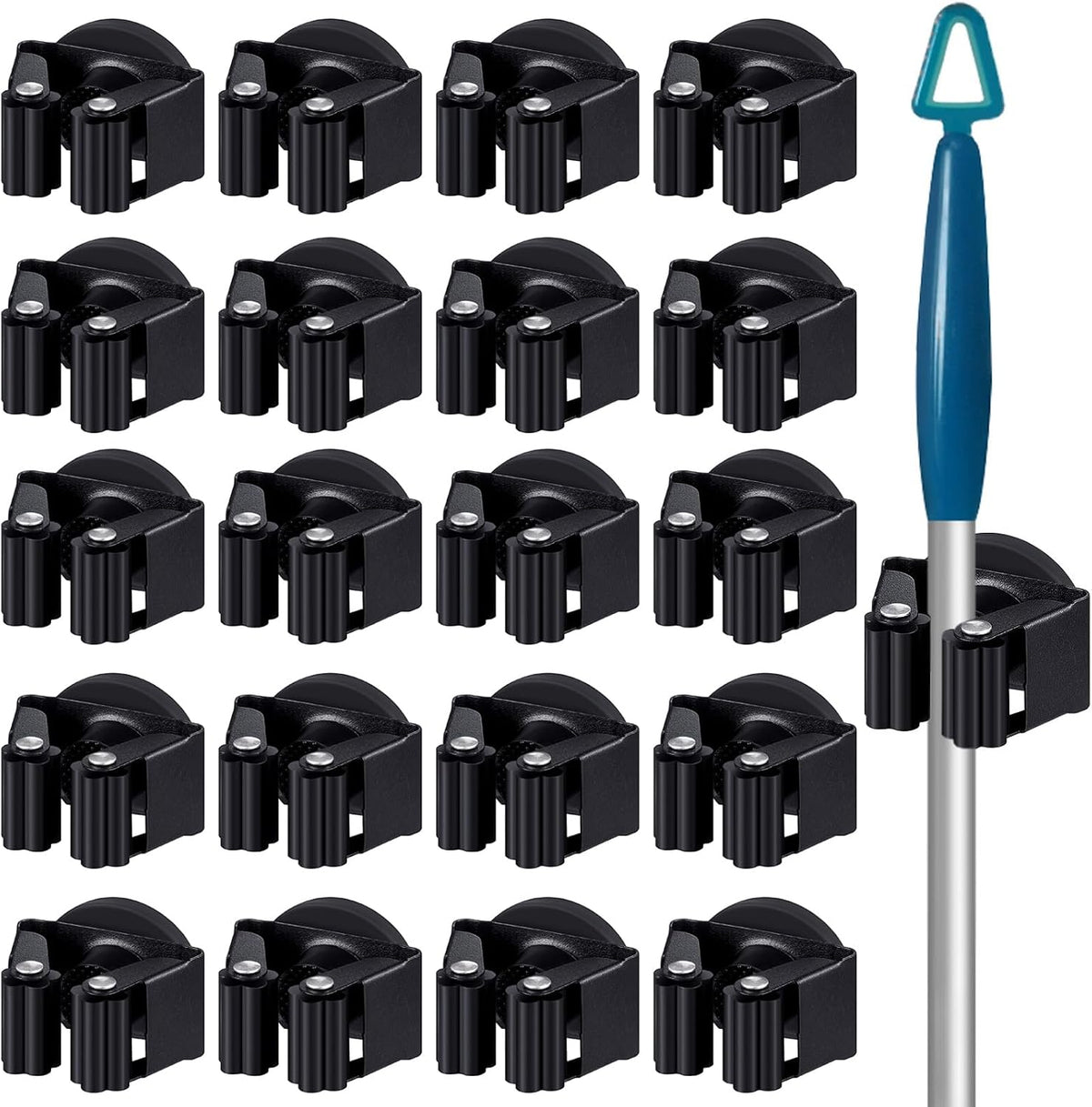 20 Pcs Magnetic Mop Broom Holder Movable Magnetic Broom Holder Rack, Anti Slip