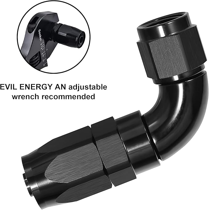EVIL ENERGY 10AN 90 Degree One Piece Full Flow Hose End Fitting Swivel - Image 4