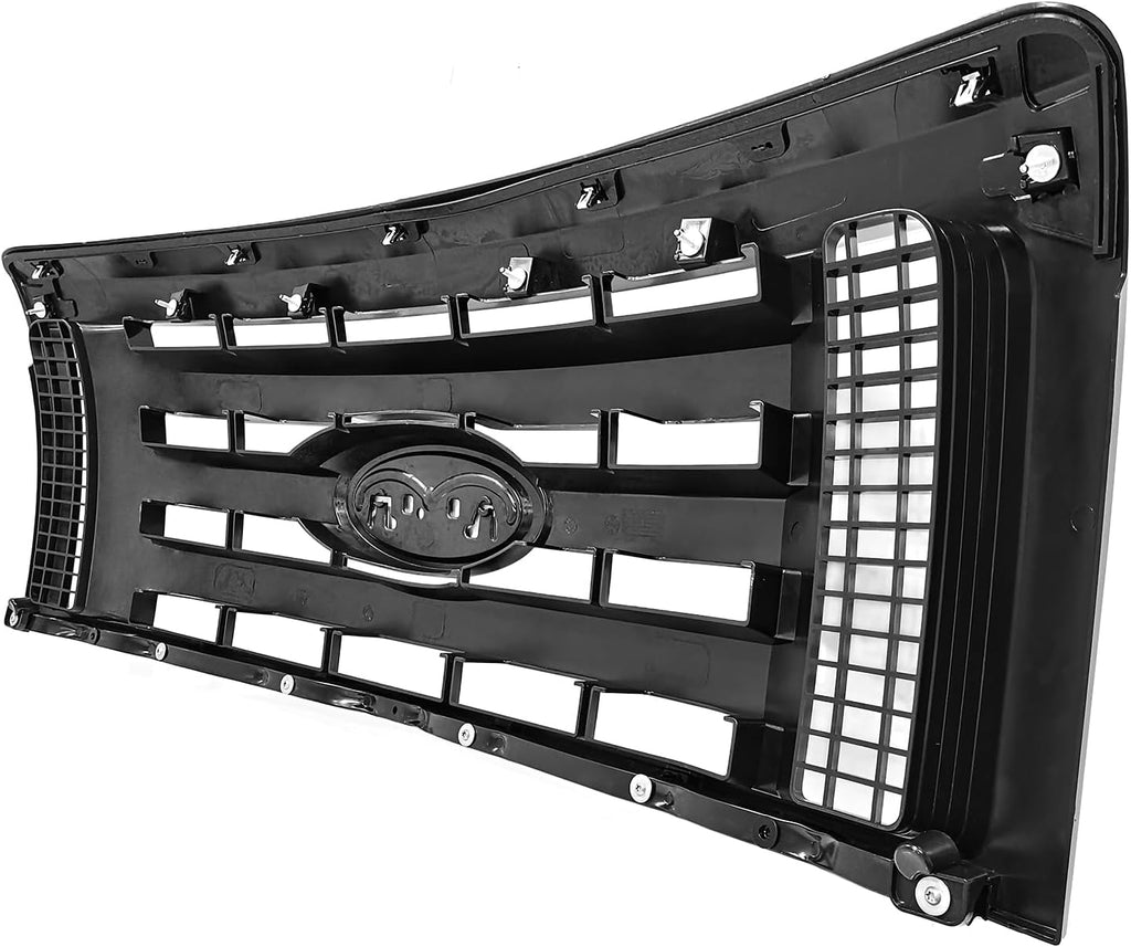 Bewild Front Bumper Grille Assembly Compatible with 2009-2014 Ford F-150 F150 XLT, Housing and Insert Grille Assembly Guards Replacement 9L3Z8200D FO1200511 (Black)