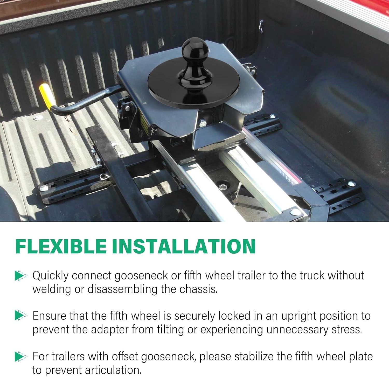 Fifth Wheel Gooseneck Hitch Adapter, Kingpin to 2-5/16'' Gooseneck Ball Adapter for RV Truck Pickup Trailer, 30000lbs Max Load Capacity