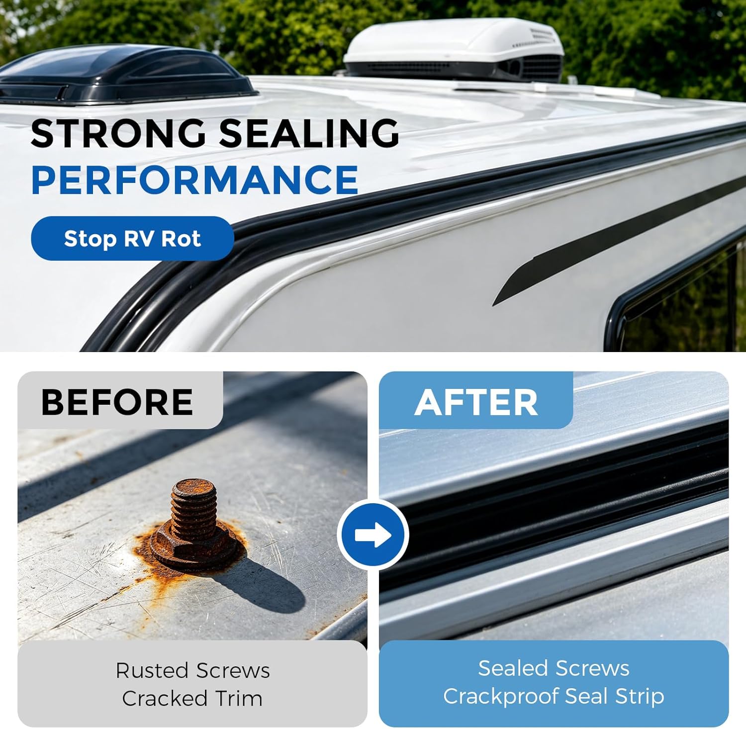 1" RV Vinyl Trim Molding Insert Black,for RV Camper Travel Trailer Screw Cover Gutter Corner Channel Outside Seam roof Edge Track Heavy Duty Trim (50 ft)