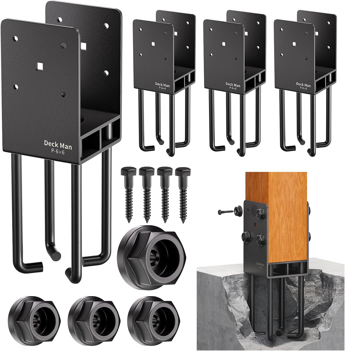 heavy-duty post base anchor bracket for 6"x6" wood, main product view