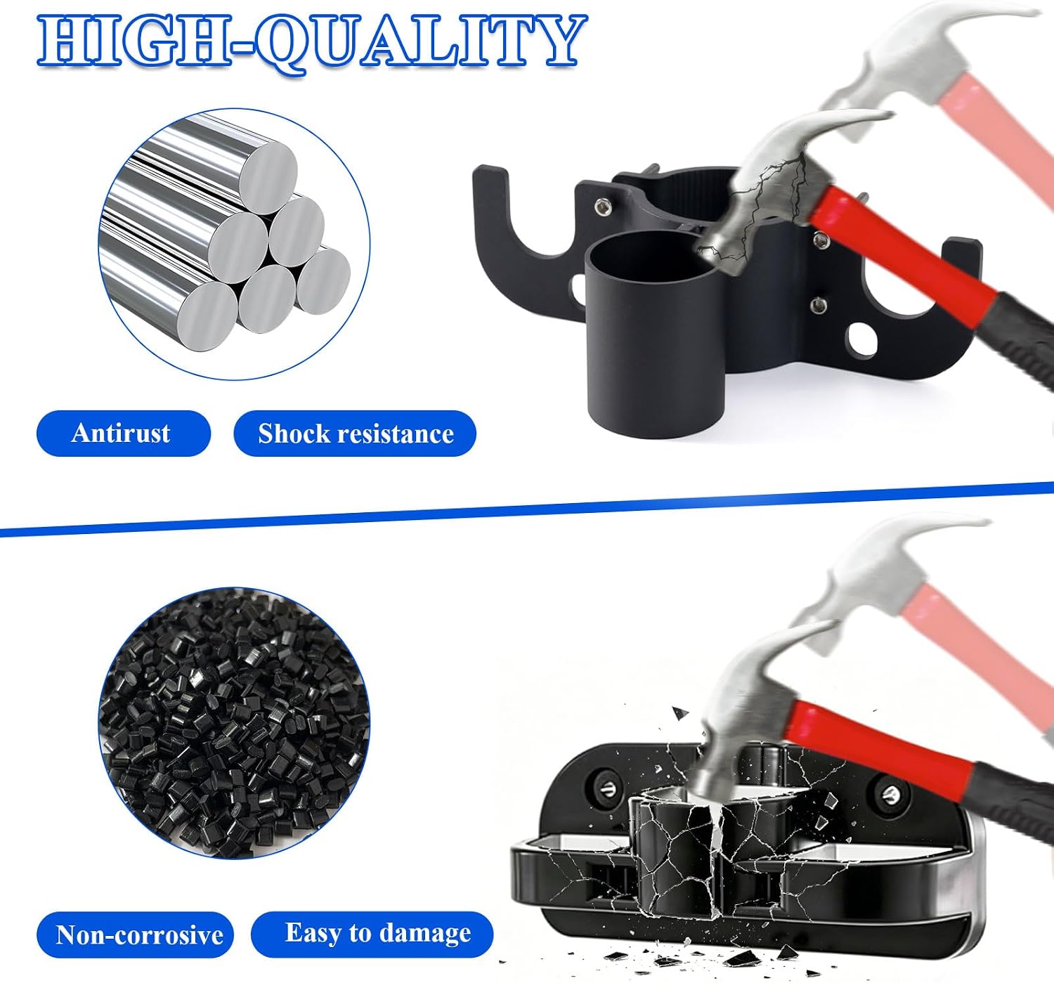Aluminum Trailer Chain Holder, 7-Way RV Plug Holder Heavy Duty Towing Chain Organizer, Heavy Duty Anti-Rust Cable Wire Harness Holders for Camper Trailer Towing Accessories