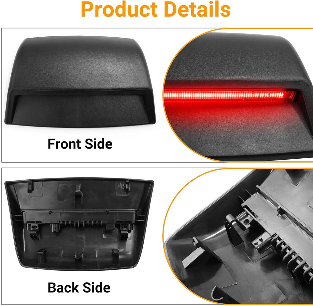 Compatible with Nissan Sentra Third Brake Light 2012-2018,7th Gen Sentra High Mount Rear Tail Center Stop Light,3rd Brake Lamp Assembly Replacement for 26590-3RA0B 26590-3SG0B,Black,1PC