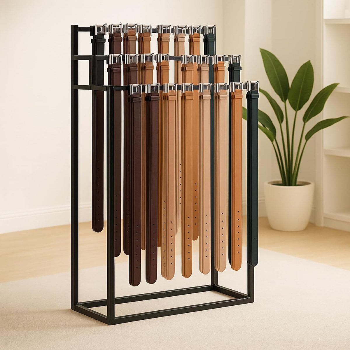 belt display rack, metal belt hanger, tie scarf, main product view