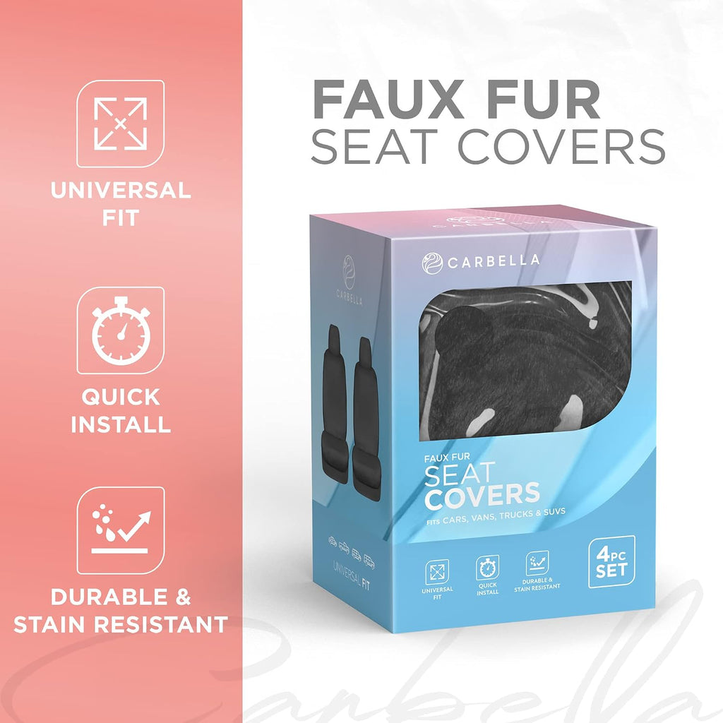carbella sheepskin car seat covers, 2-pack faux fur shown in use